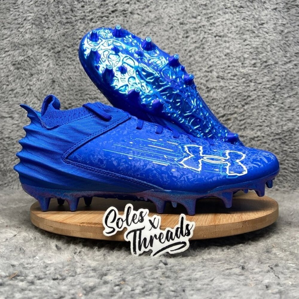 Under Armour Blue 2 MC Suede Football Size 8.5 Men Blue 3027978-400